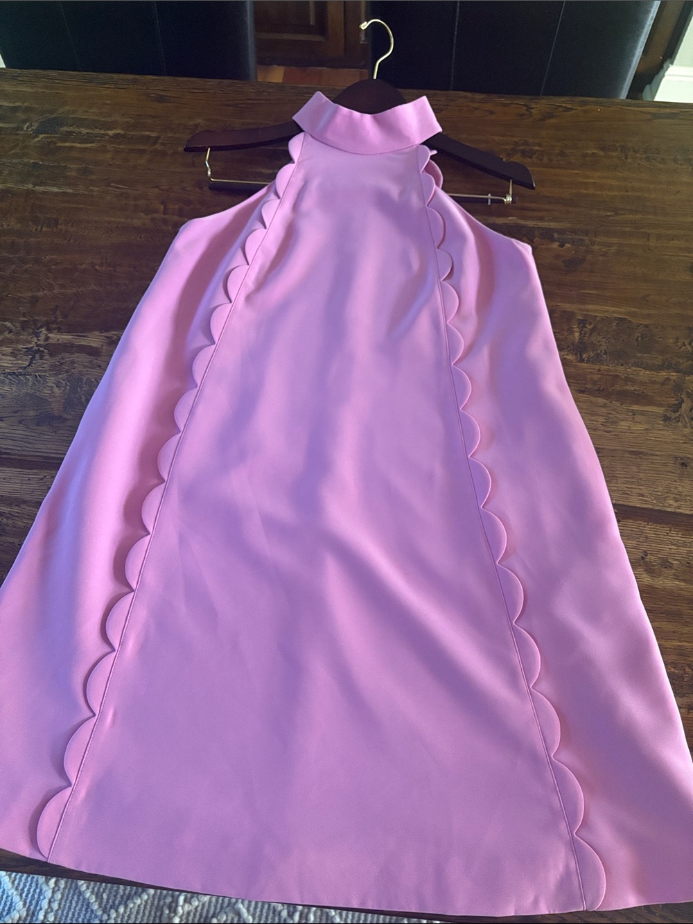 Ted Baker Pink Lavender Sleeveless Dress with Scalloped Front